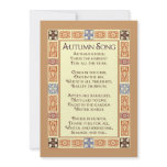 Autumn Song Thanksgiving Poem Personal Invitations