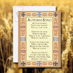 Autumn Song Thanksgiving Poem Postcard