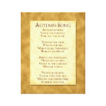 Autumn Song Thanksgiving Poem Wrapped Canvas