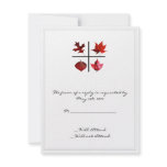 Autumn Square - Fall Leaf design in Red Orange Invites