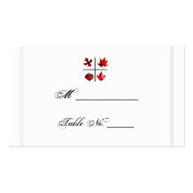 Autumn Square Fall Leaf Design Wedding Place Cards Business Cards