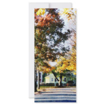 Autumn Street With Yellow House