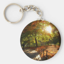 Autumn Sun in Central Park, New York City Keychain