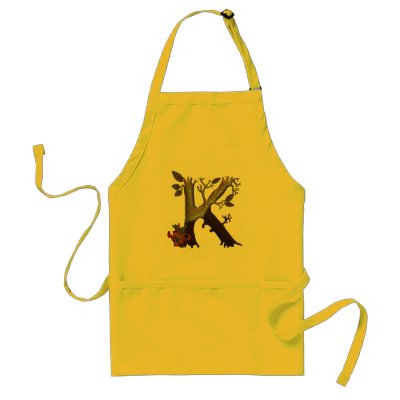 Autumn Tree Monogram K Apron by initials