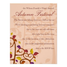 Autumn Tree of Delight Custom Announcements
