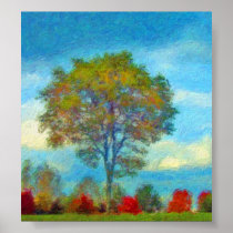 Autumn Tree Painting Print