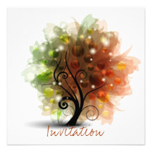 Autumn Tree Personalised Invite