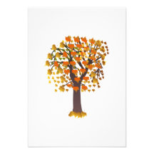Autumn Tree with Leaves Personalized Announcement