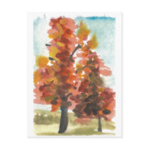 Autumn Trees Art Postcard