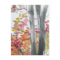 Autumn Trees No Border Postcard