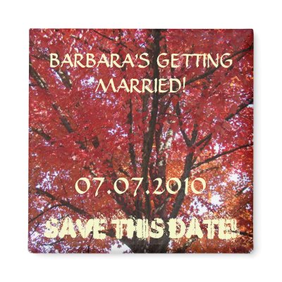 Autumn Trees Save the Date Magnet Fall Wedding by Basleeartprintgifts