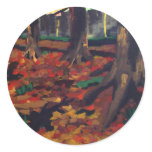 Autumn Trees Round Stickers