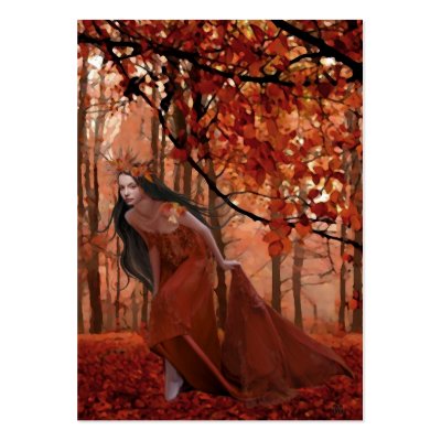 Autumn Tryst Gift Tag Business Card by hiddenrealms