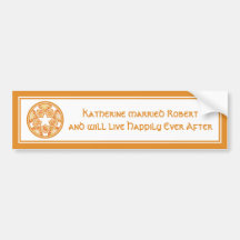Autumn Wedding Floral Tiles Bumper Sticker