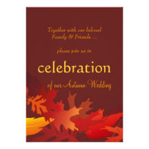 Autumn Wedding Invitations - Fall Leaves