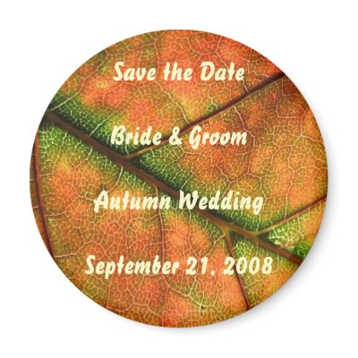 Autumn Wedding Save the Date Magnet by Sialicious