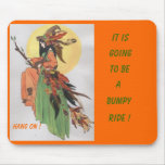 Autumn witch collage with feathers mousepads