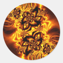 Autumn's Ablaze Round Stickers