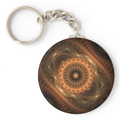 Autumn's Gold Fractal Keychain by SweetRascal