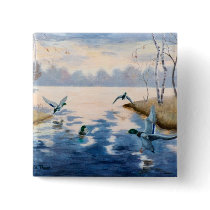 Autumns Mallards Button