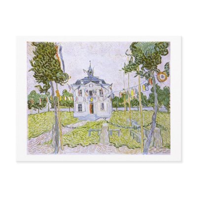 Auvers Town Hall 14 July 1890, Vincent van Gogh Post Card by masterpiecesofart
