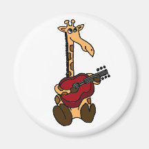 AV- Awesome Giraffe Playing Guitar Refrigerator Magnets