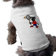 AV- Funny Puppy Dog Playing Tennis Doggie T Shirt