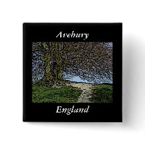Avebury, Wiltshire, England. Tree and path. Pins
