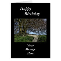 Avebury, Wiltshire, England. Tree and path. Greeting Card