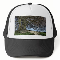 Avebury, Wiltshire, England. Tree and path. Trucker Hats