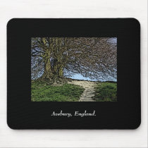 Avebury, Wiltshire, England. Tree and path. Mousemat