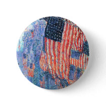 Avenue in the Rain by Frederick Childe Hassam Pinback Button