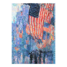 Avenue in the Rain, Hassam, Vintage Impressionism Custom Invites