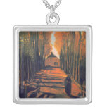 Avenue of Poplars in Autumn, Vincent Van Gogh Custom Necklace