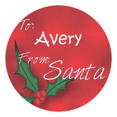 Avery Personalised Holly Gift Tags From Santa by TheNameStore