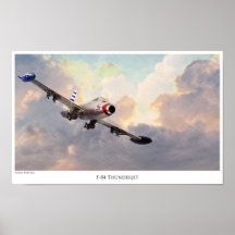 Aviation Art Poster "F-84 Thunderjet" プリント