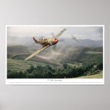 Aviation Art Poster "P-39 Airacobra" ポスター