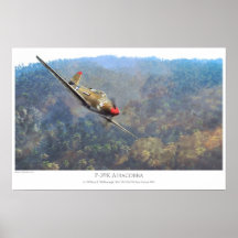 Aviation Art Poster "The Bell P-39 Airacobra" ポスター