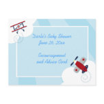Aviator Aeroplane Baby Shower Advice Cards Postcards