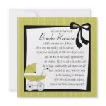 Avocado Green Baby Buggy Custom Announcement