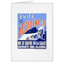Avoid Accidents 1942 WPA Greeting Cards