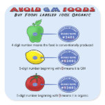 Avoid GM foods avoid 5 digit PLU starting with 8 Square Stickers