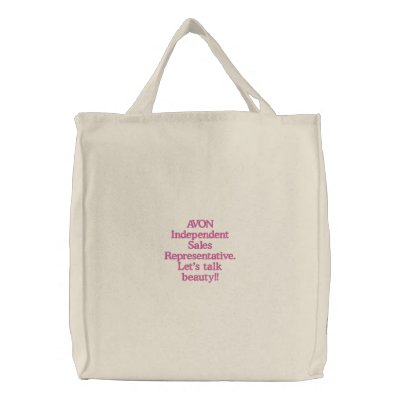 AVON Independent Sales Representative.Let's tal... Embroidered Bag by shopwithpatty