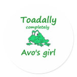 avo's girl round sticker