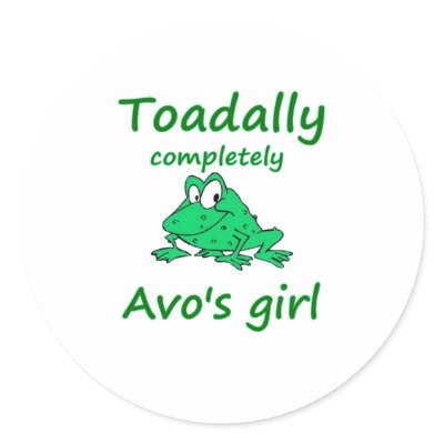 avo's girl round sticker by worldsbestfamily