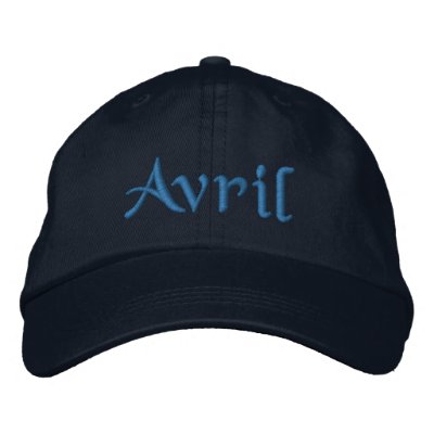 Avril Personalised Embroidered Baseball Cap Blue by 369MyName
