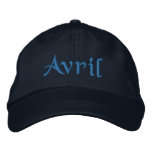 Avril Personalized Embroidered Baseball Cap Blue