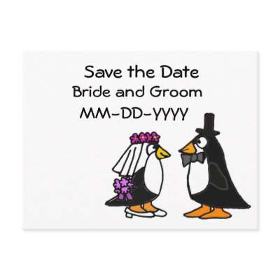 AW- Save the Date penguin Postcards by naturesmiles