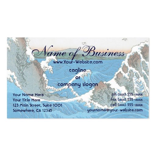 Awa Province, Naruto Whirlpools by Ando Hiroshige Business Card Template
