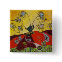 awake at dawn (painting) button